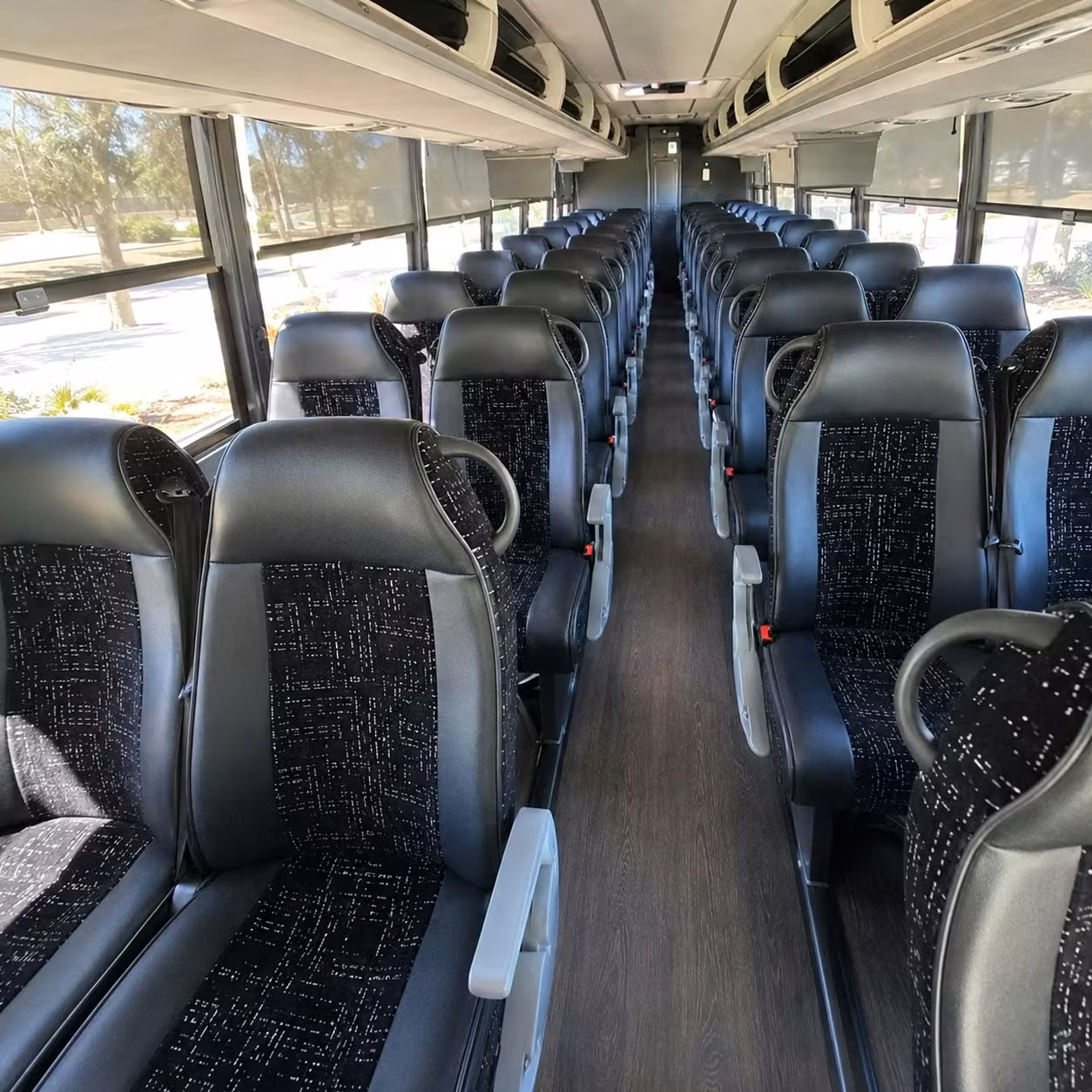 56 passenger charter bus inside