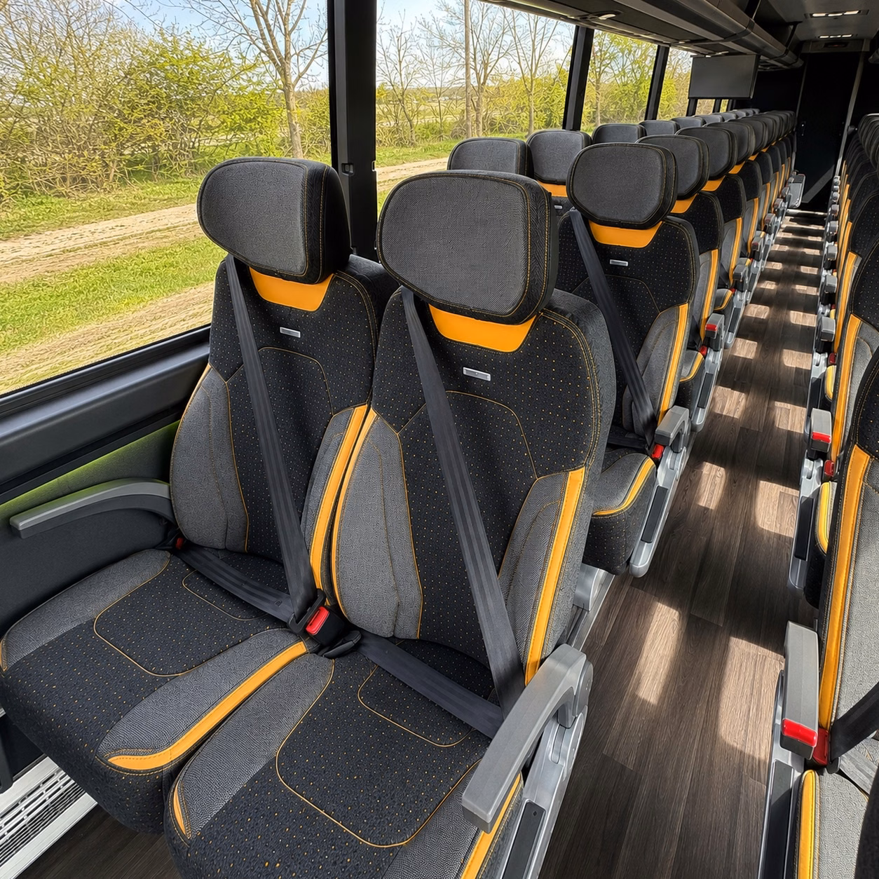 washington charter bus inside